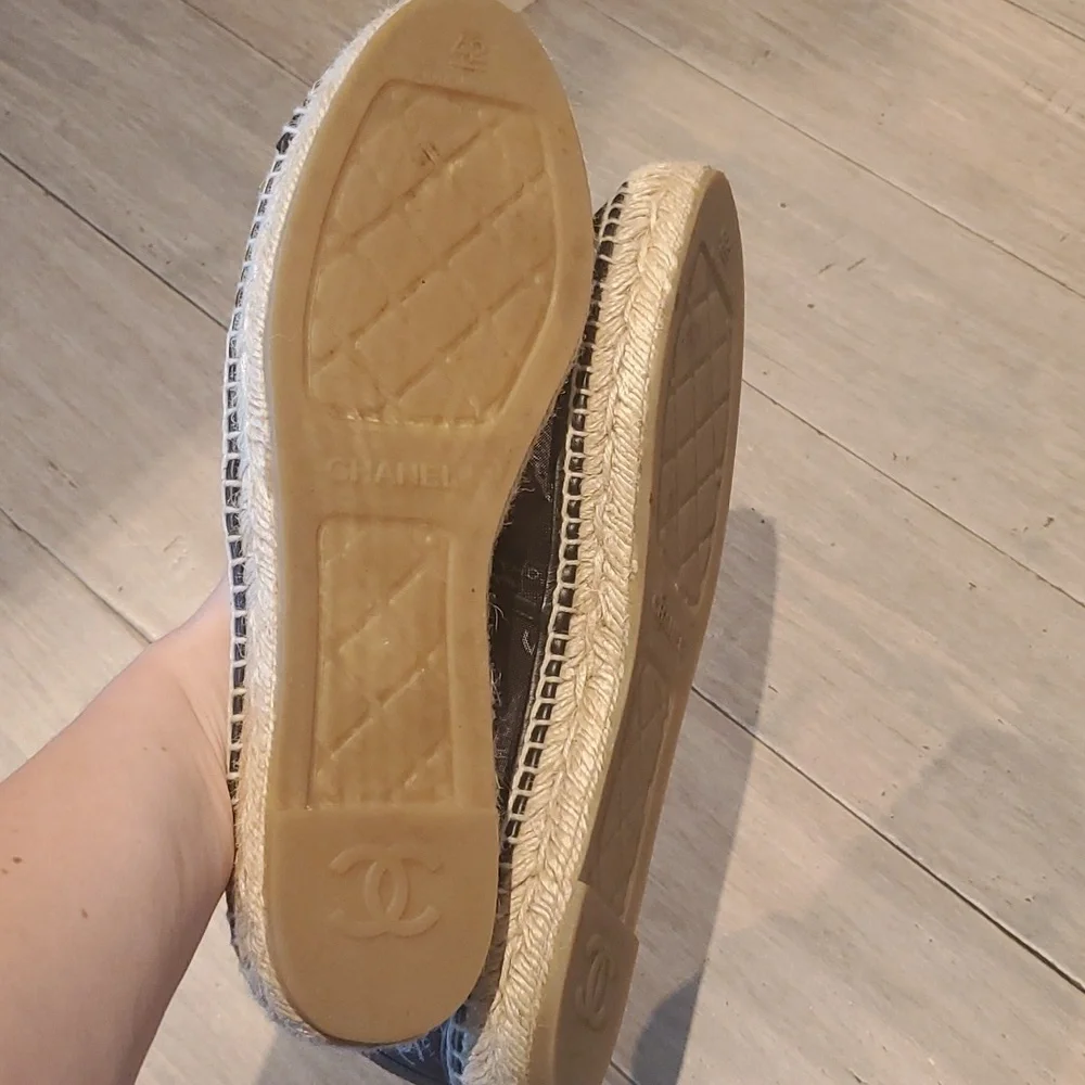 CHANEL Black CC Logo Espadrilles